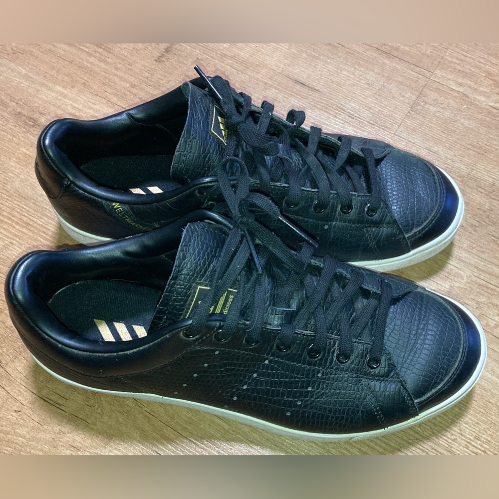 ADIDAS ADICROS  - LEA BLACK/WHITE F33778 BLACK LEATHER GOLF SPIKELESS - Picture 5 of 8